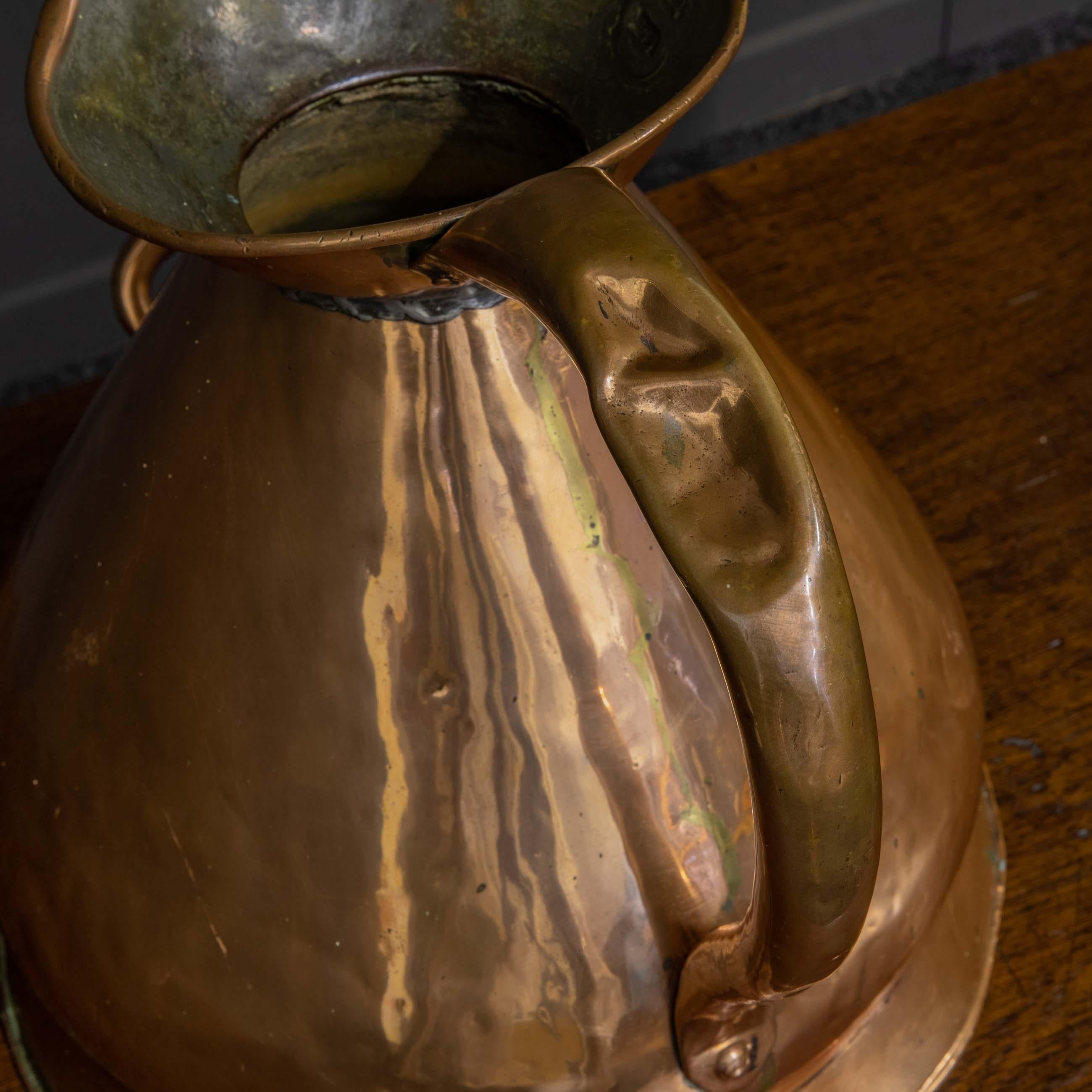 Victorian Copper Harvest Flagon In Fair Condition For Sale In Manchester, GB