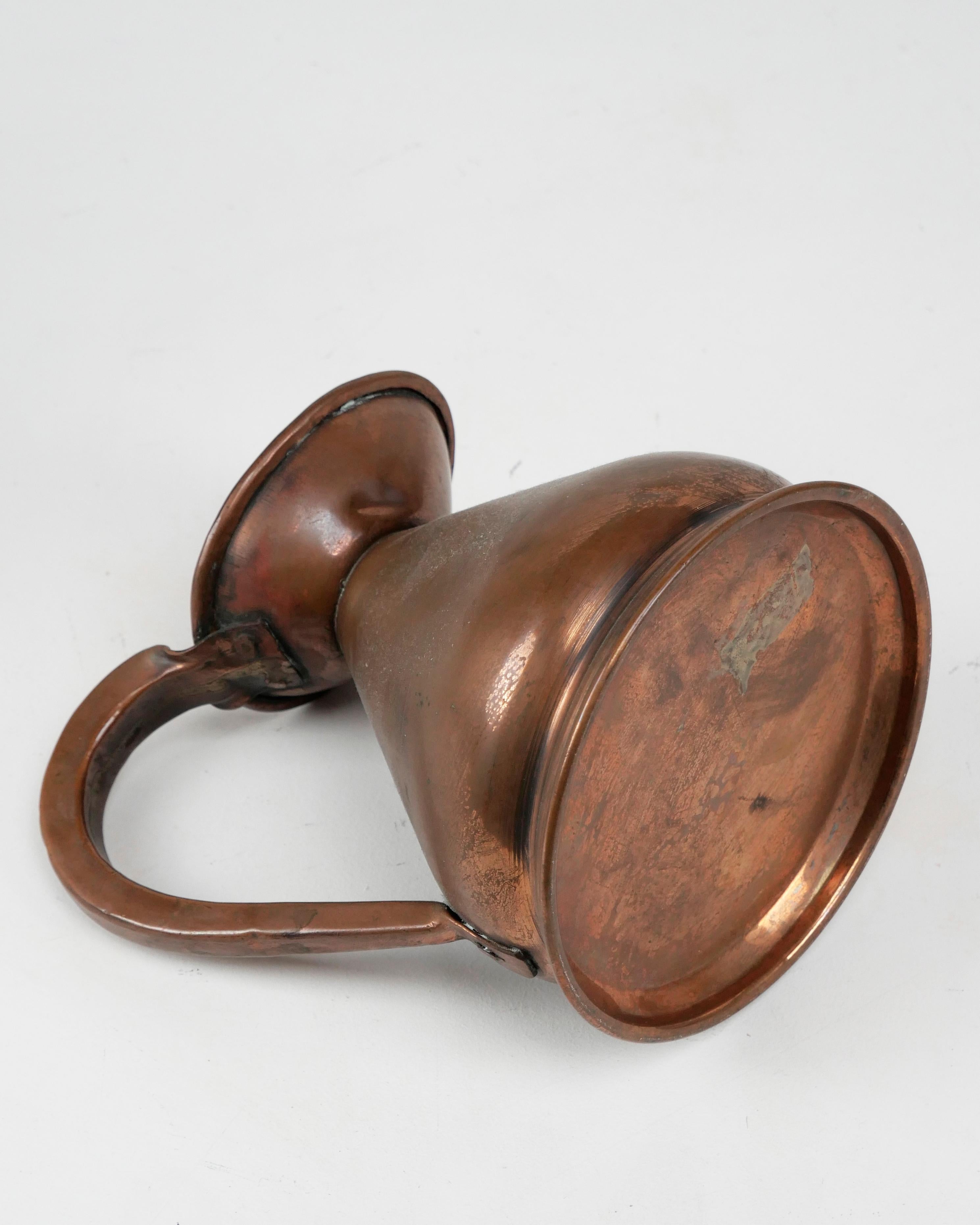 XIX secolo Brocca di rame vittoriana da 1 pinta, per birra o sidro, originale d'epoca in vendita