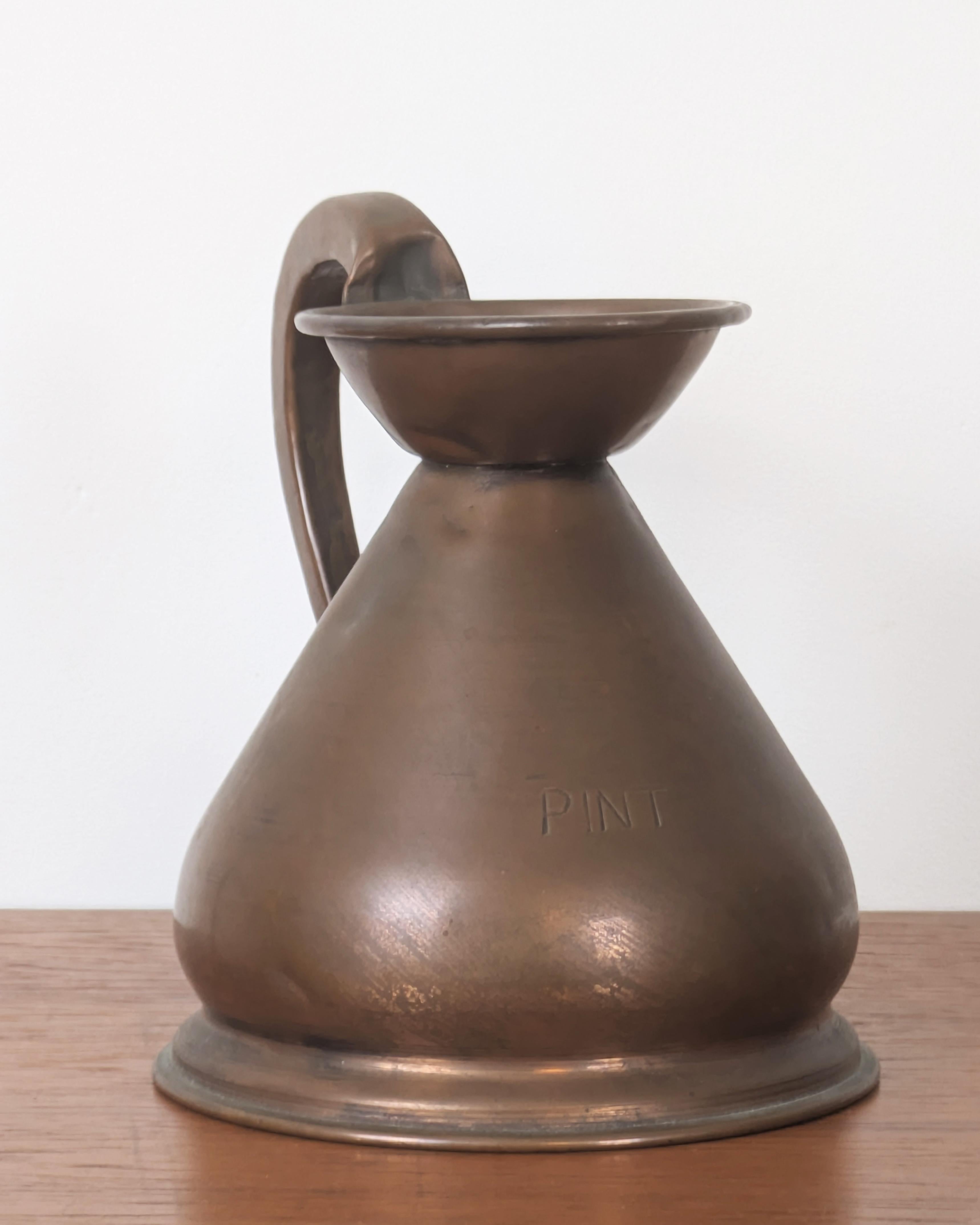 Rame Brocca di rame vittoriana da 1 pinta, per birra o sidro, originale d'epoca in vendita