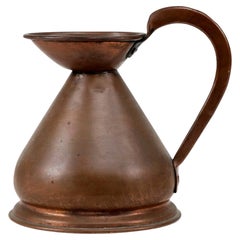 Victorian copper harvest jug, 1 pint, for ale or cider, original vintage antique