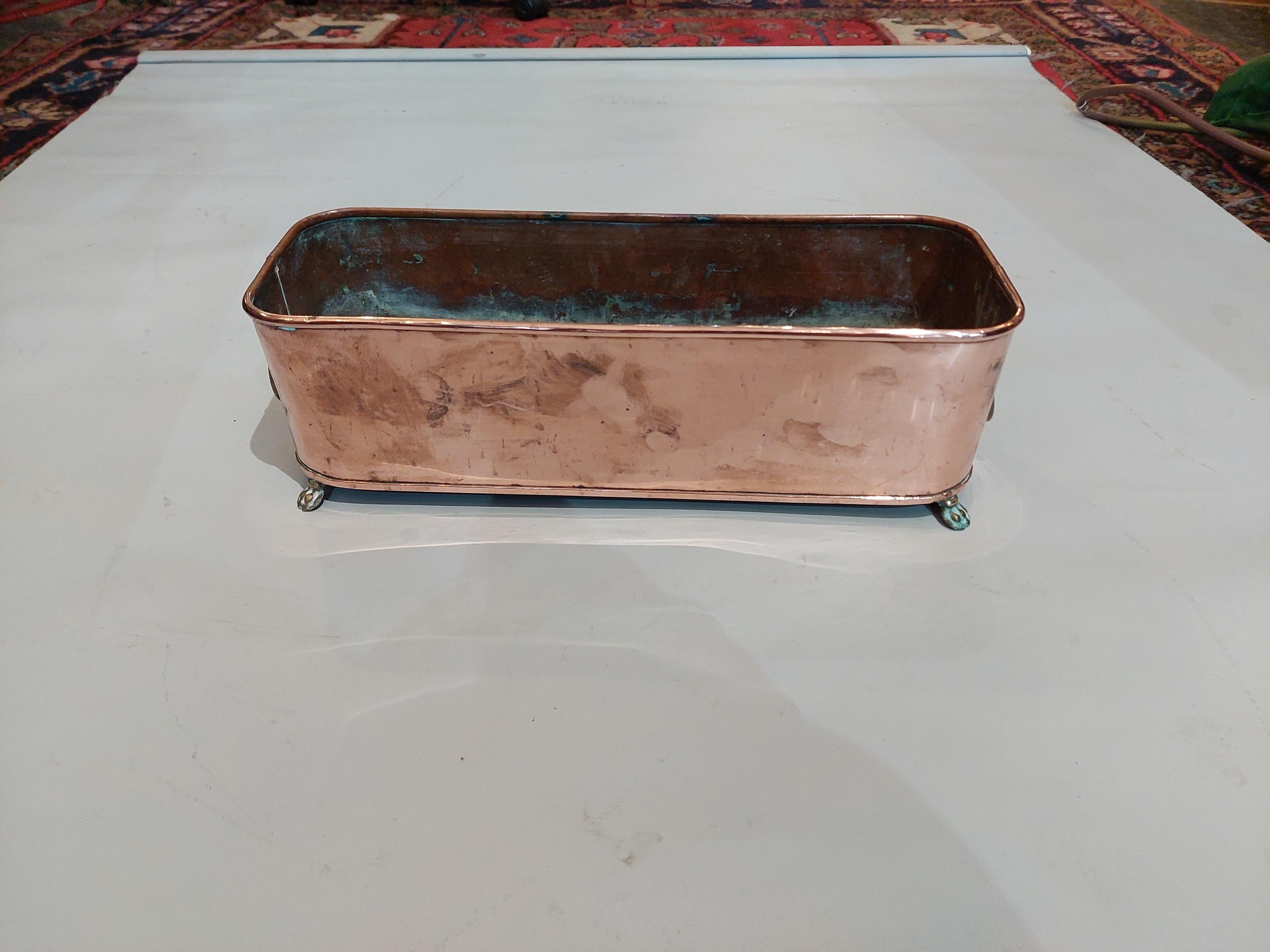 Brass Victorian Copper Planter Trough