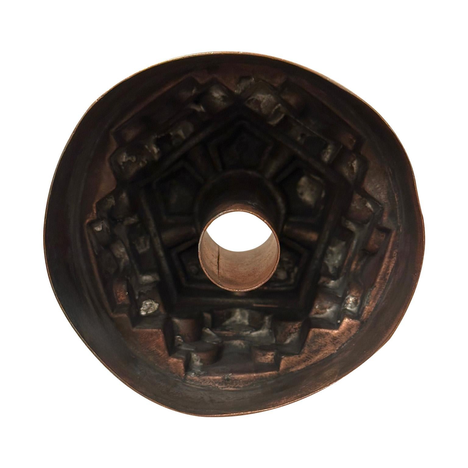 Molde victoriano de cobre para pudding de W.S. Adams & Sons Inglés en venta