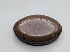 Victorian Copper Snuff Box with Welsh Miner’s Engraving, 1899