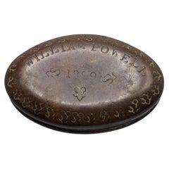 Victorian Copper Snuff Box with Welsh Miner’s Engraving, 1899
