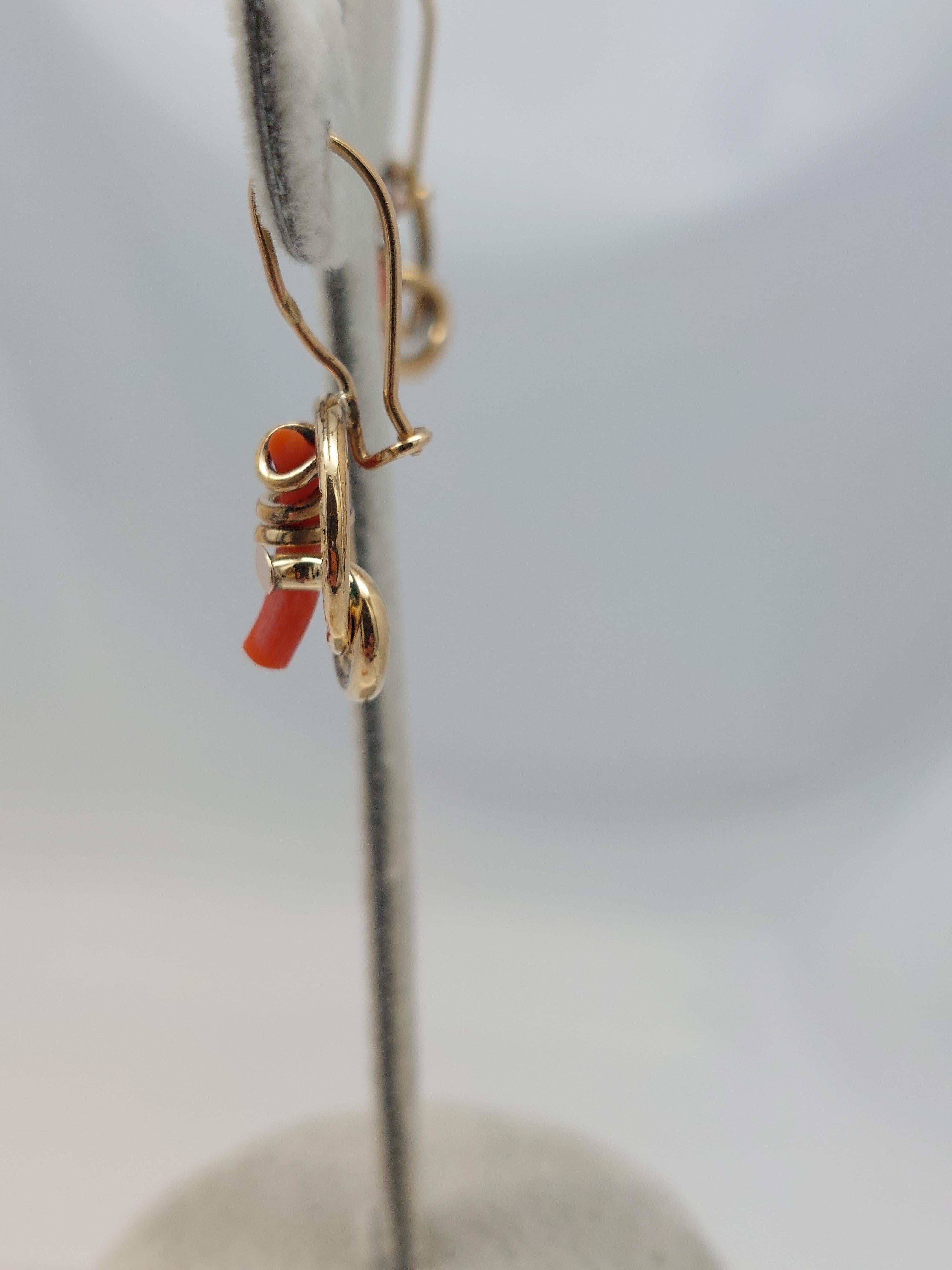 Women's or Men's Victorian Coral 14KT Earrings & Pin Set For Sale