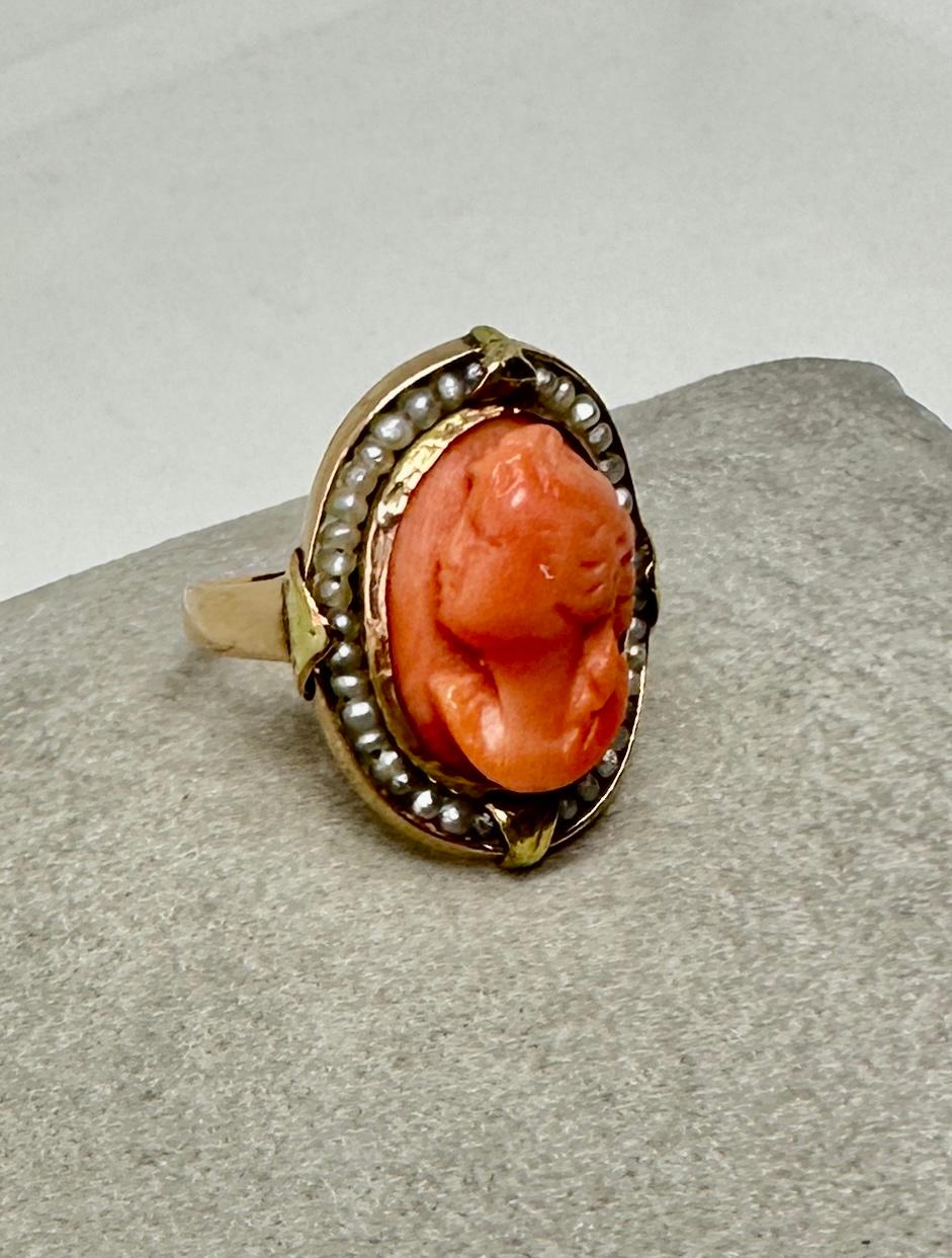 square cameo ring