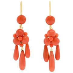 Victorian Coral Girandole Earrings