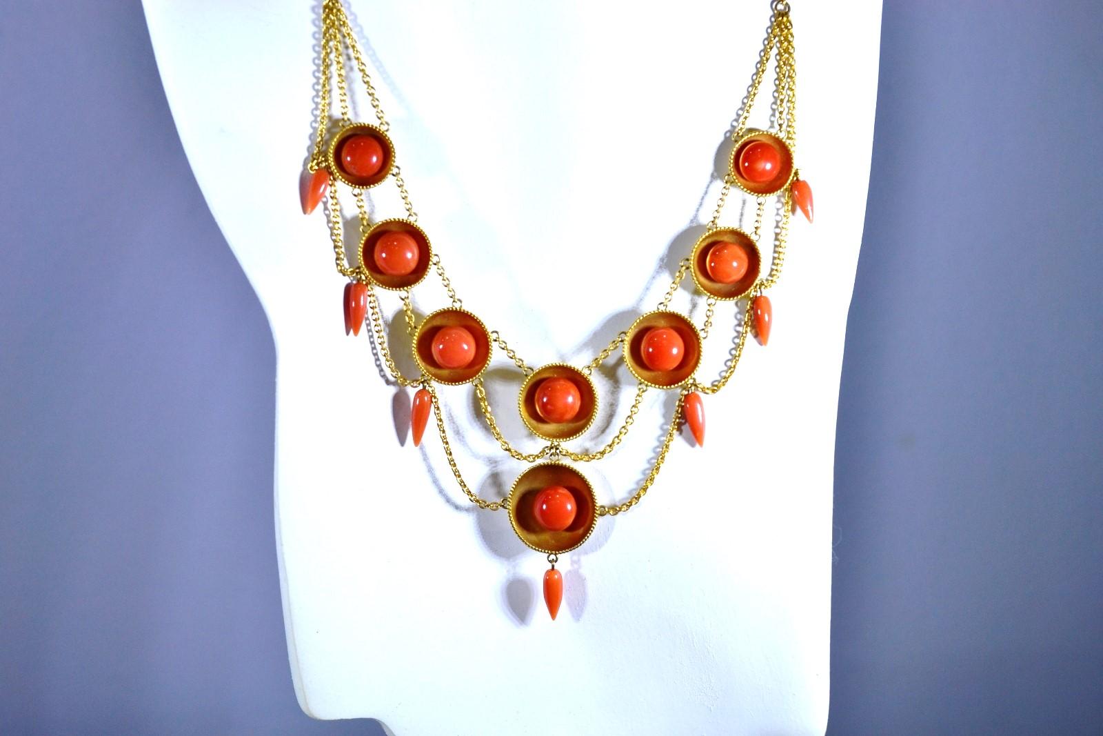 victorian coral necklace
