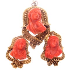 Victorian Coral Gold Necklace