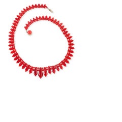 Victorian Coral Picket and Berry Necklace