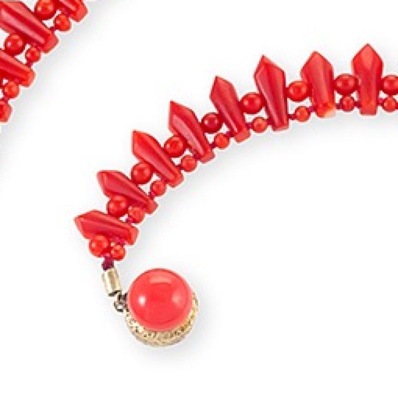 Women's Victorian Coral Picket and Berry Necklace