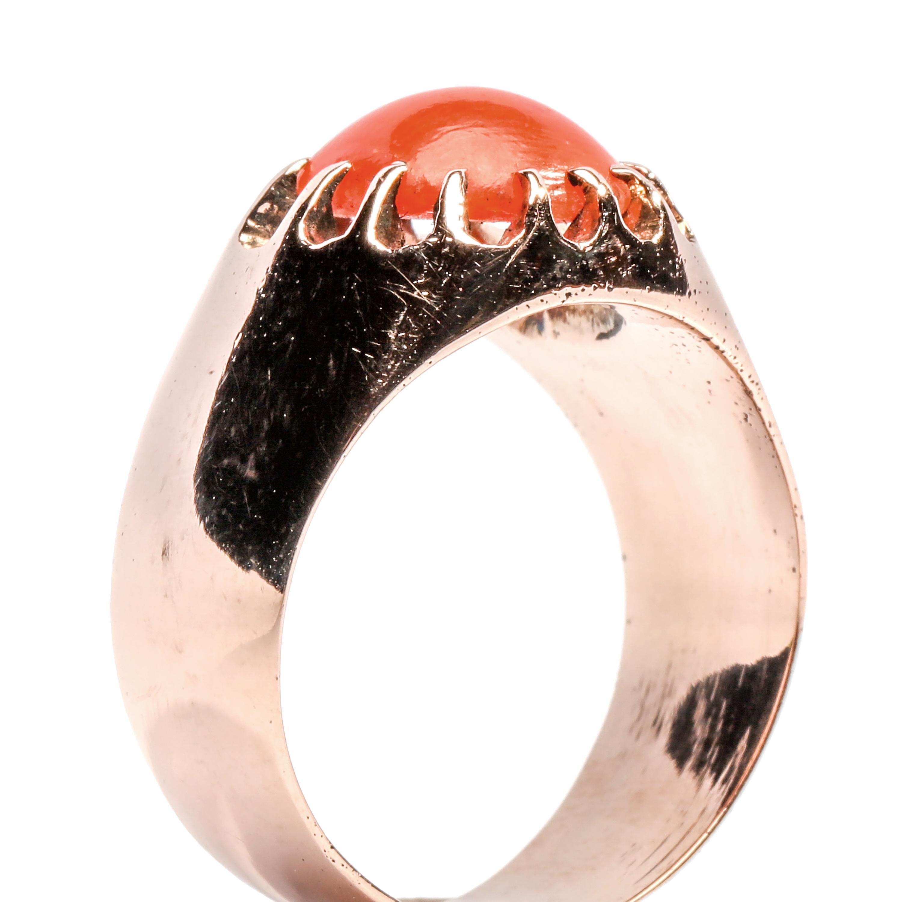 Victorian Coral Ring Originally for a Man For Sale 5