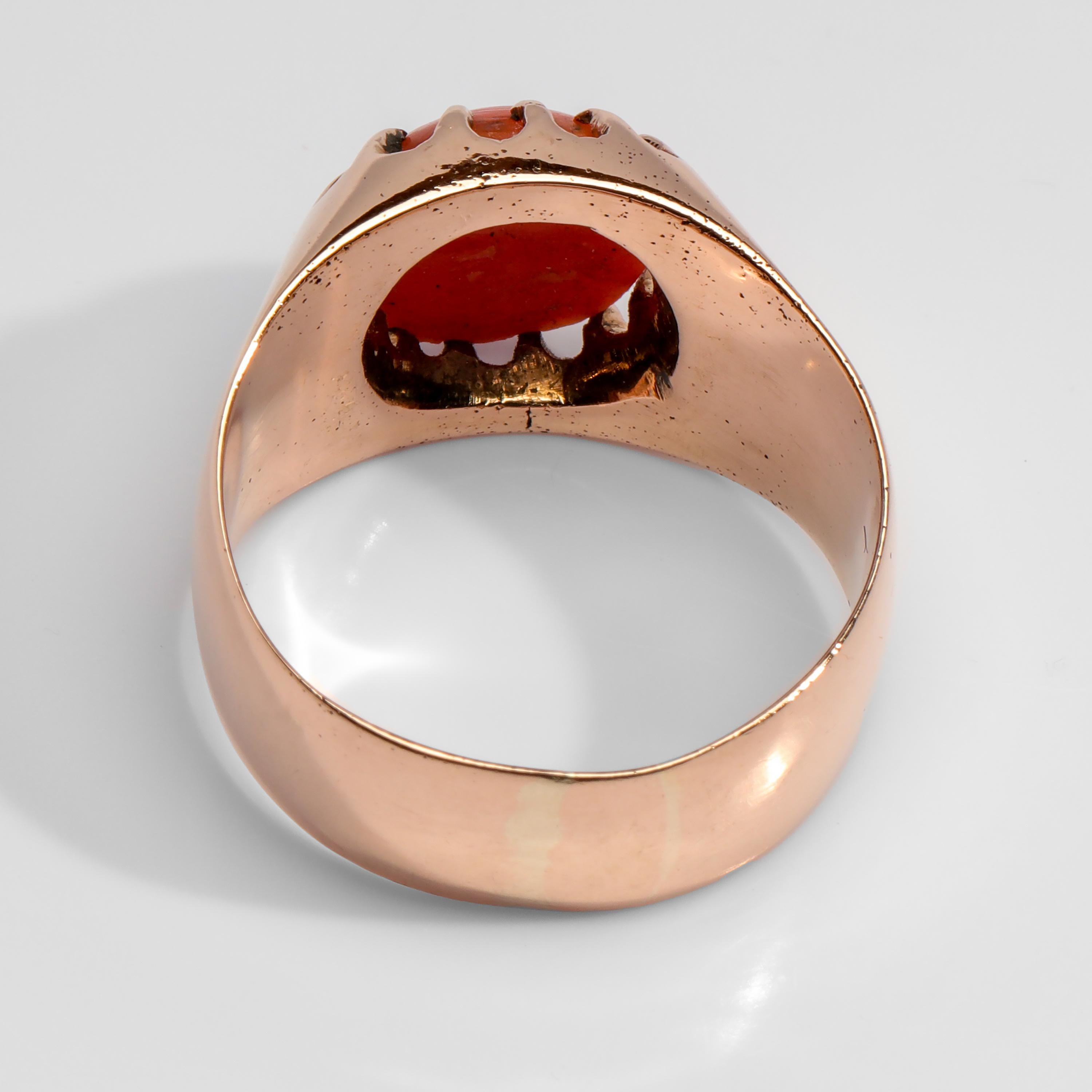 Victorian Coral Ring Originally for a Man For Sale 2