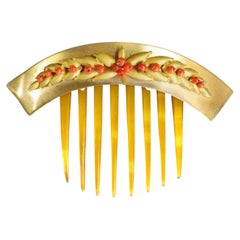 Pettine da sposa vittoriano in corallo