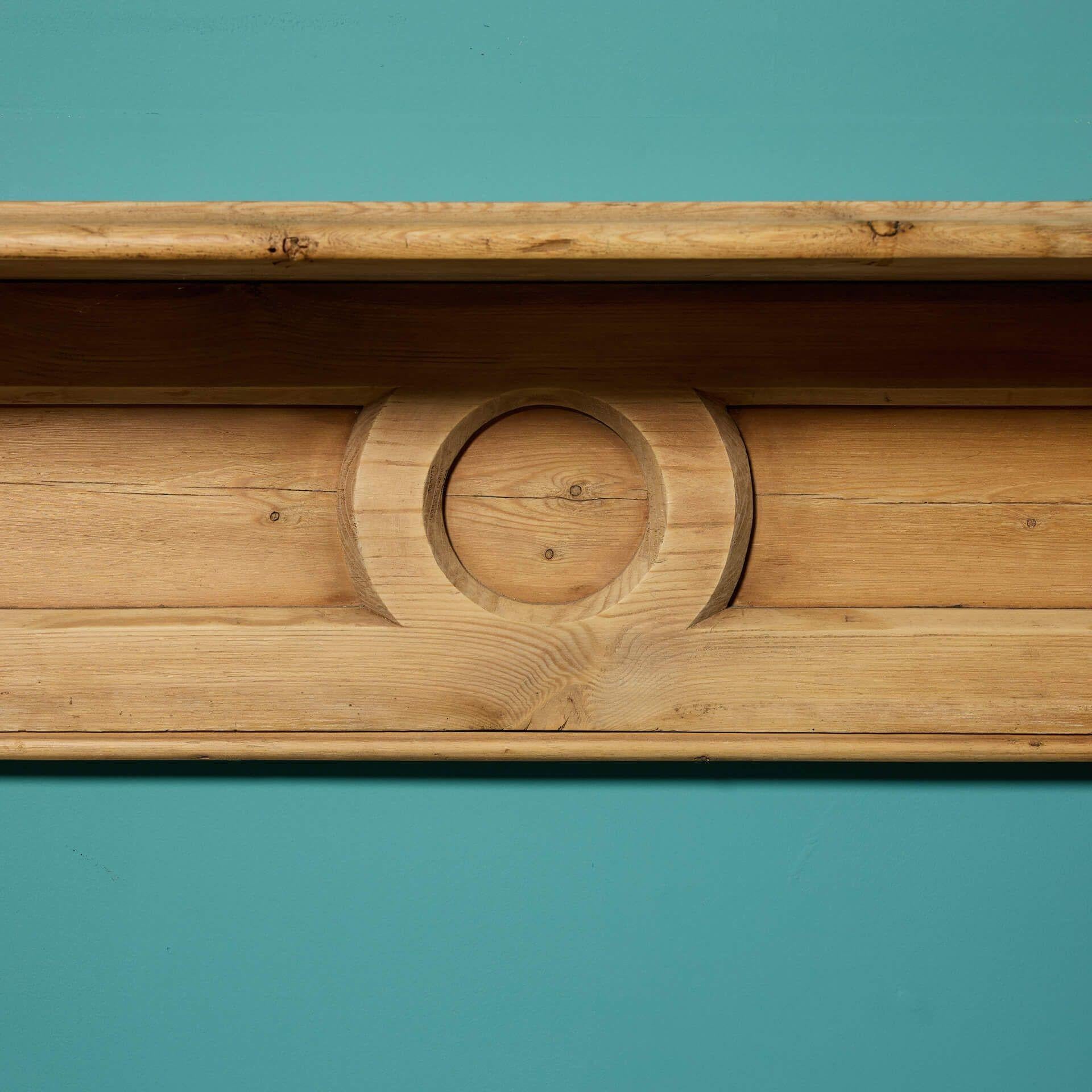 19th Century Victorian Corbelled Pine Fire Mantel