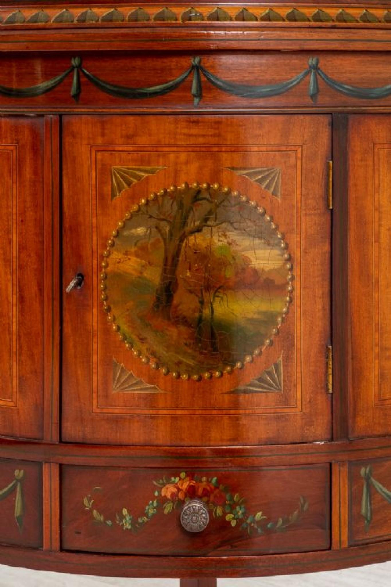 Victorian Corner Cabinet Painted Satinwood Antique, 1880 For Sale 1