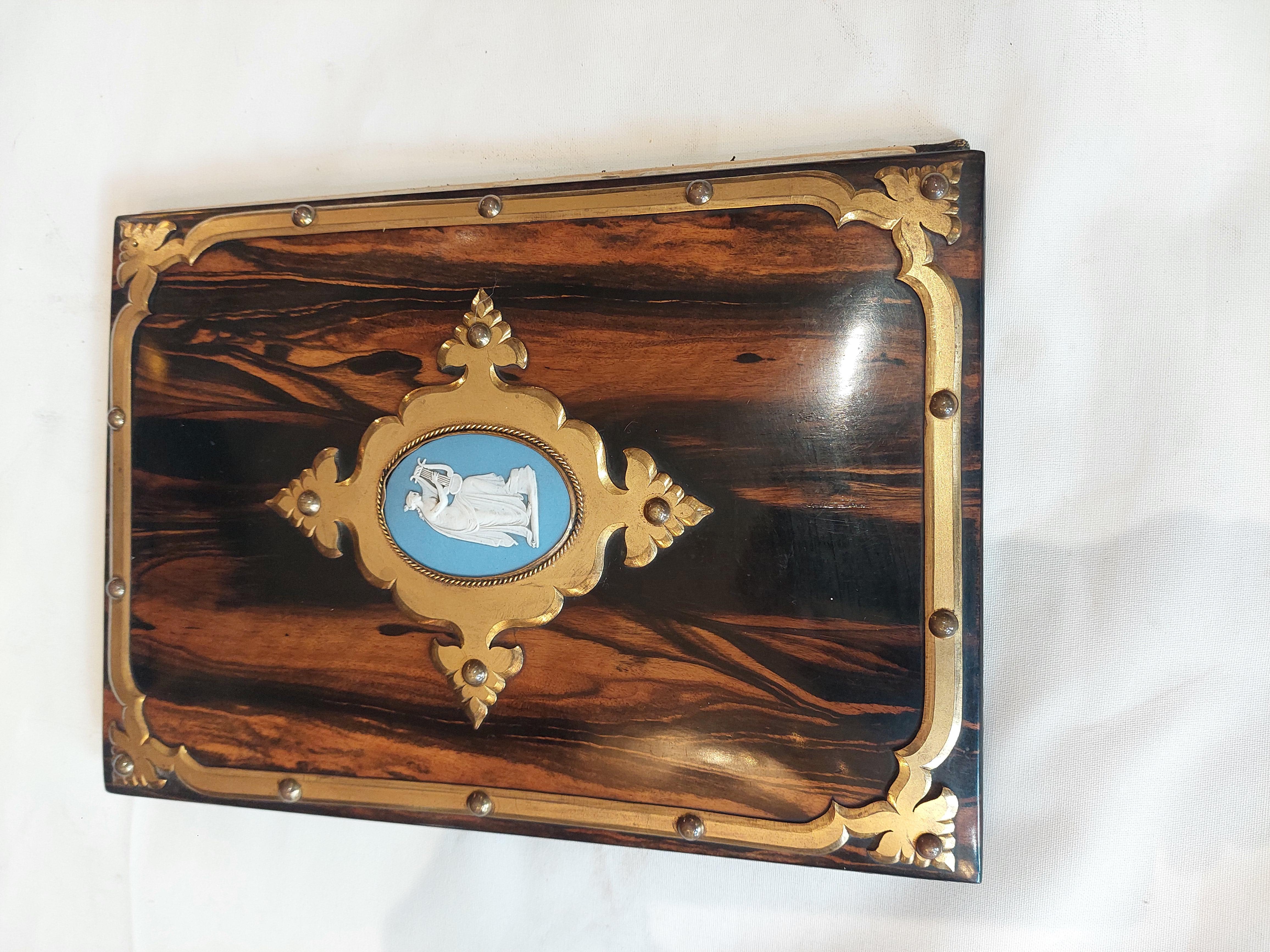 High Victorian Victorian Coromandel Desk Set Letter Box For Sale