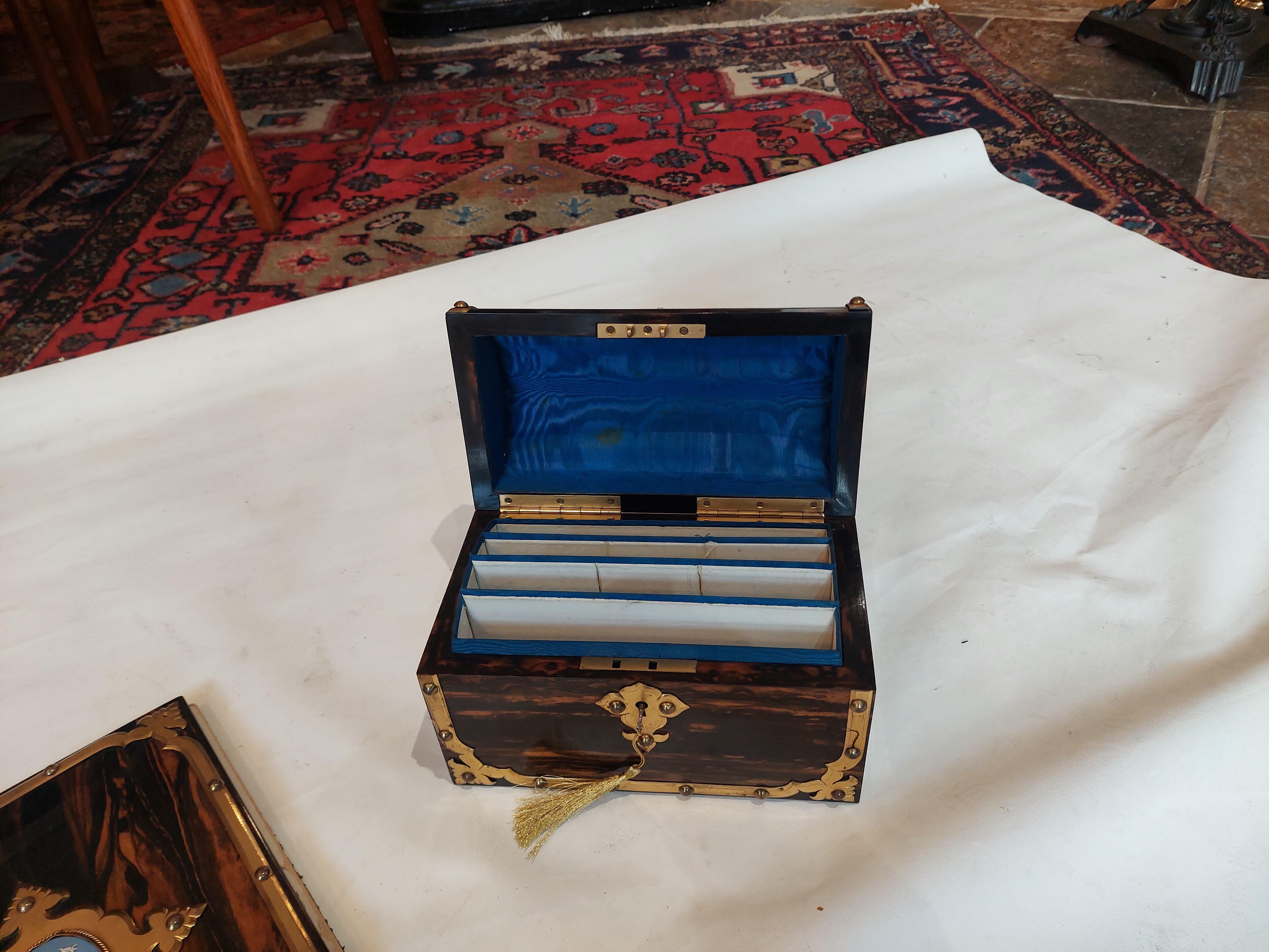 Victorian Coromandel Desk Set Letter Box For Sale 2