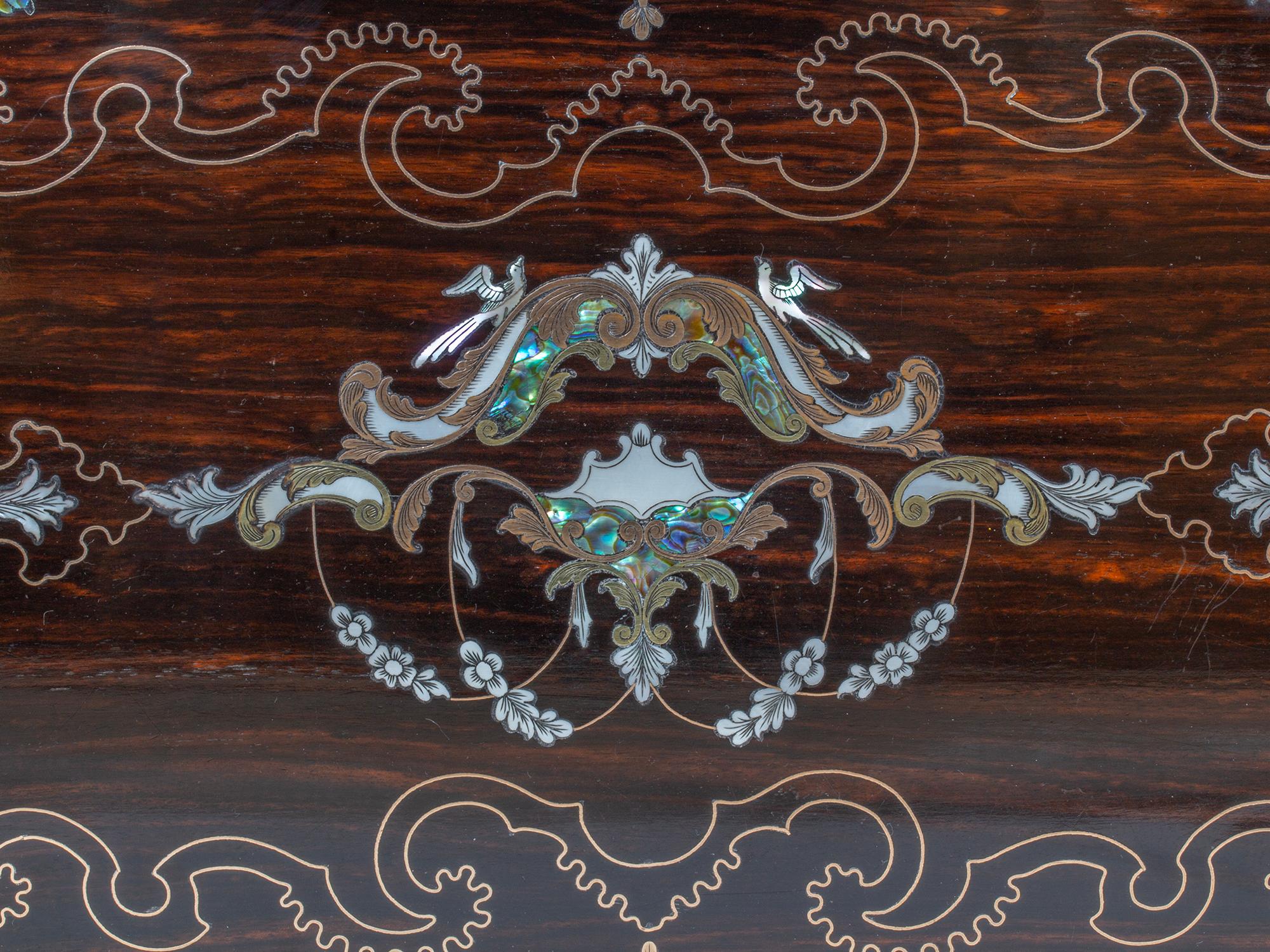 Viktorianische Coromandel Intarsien-Schreibbox von Hausburg mit Geheimfach (19. Jahrhundert) im Angebot