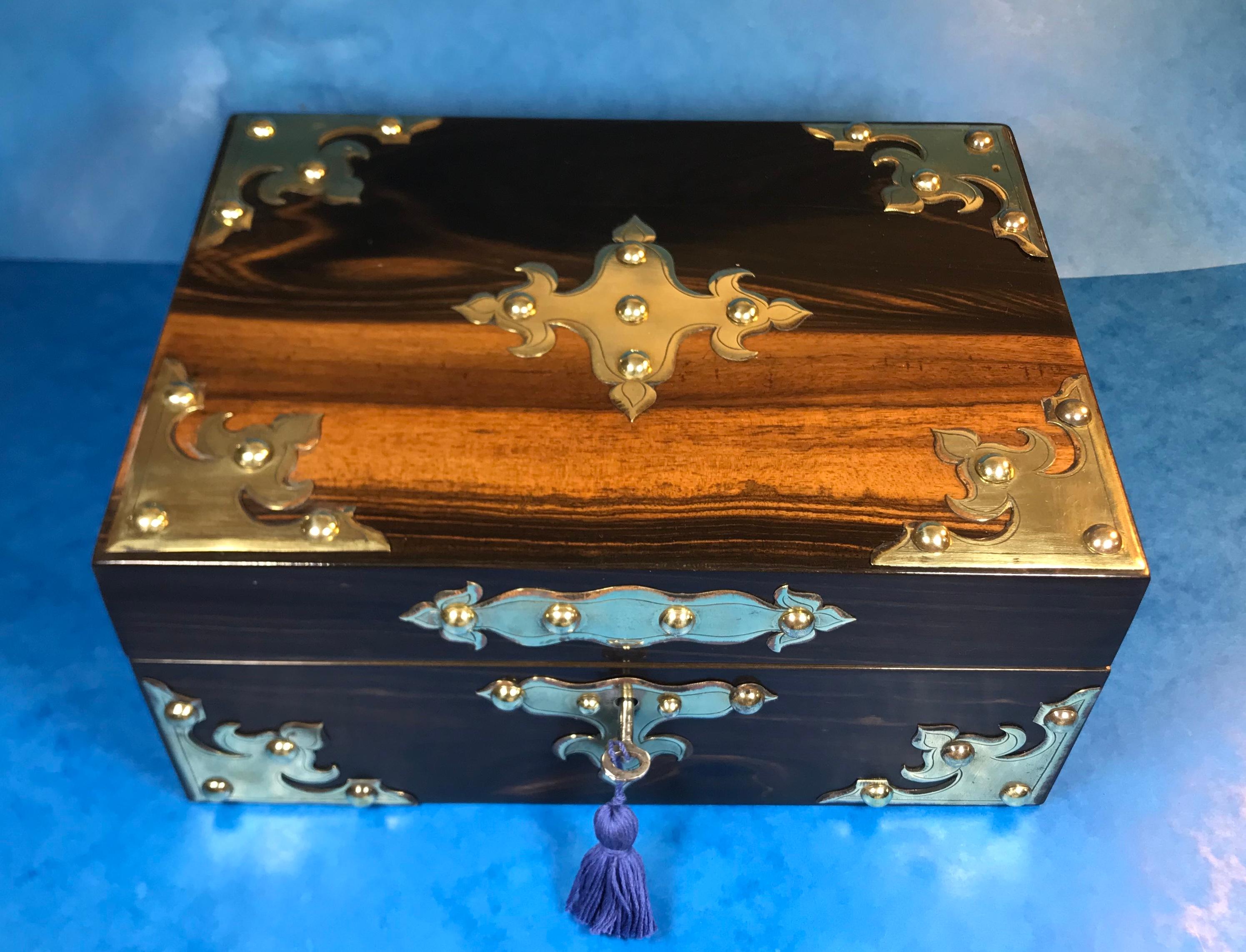 19th Century Victorian Coromandel Jewellery Box For Sale