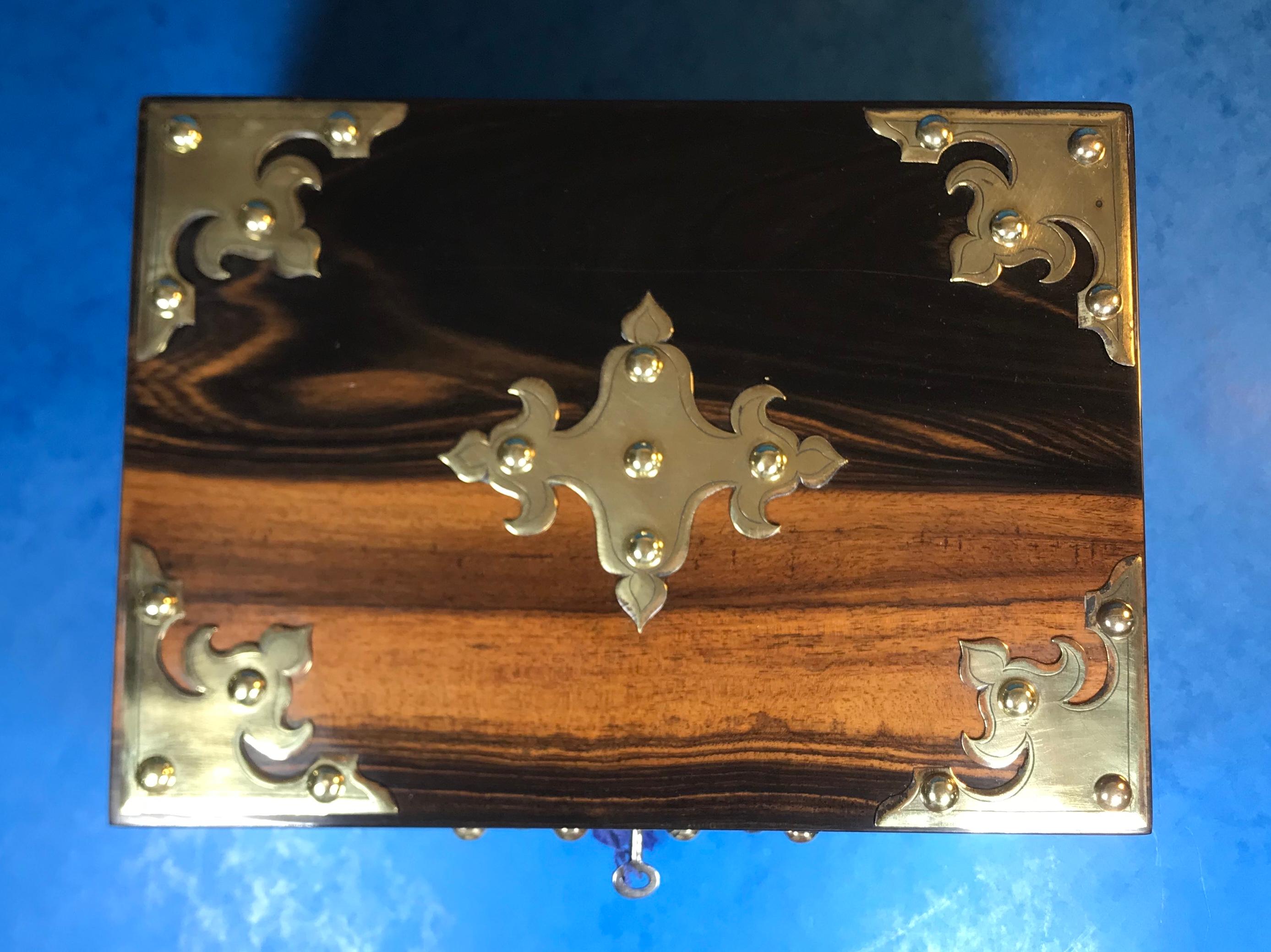 Victorian Coromandel Jewellery Box For Sale 1