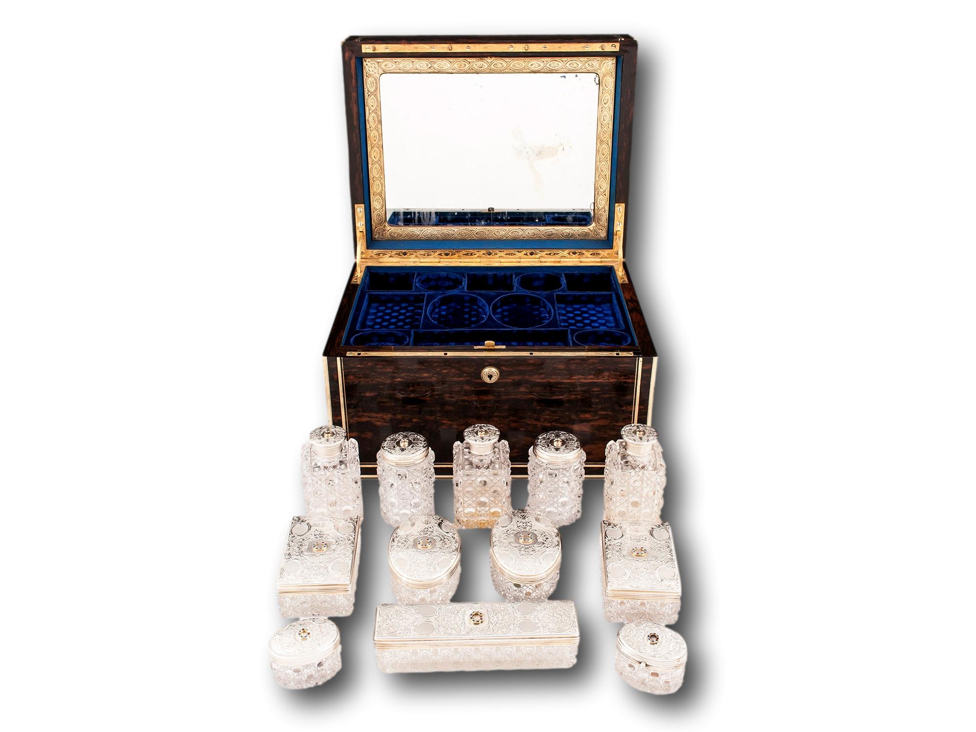 Silver Victorian Coromandel Vanity Box Glyn Cywarch Estate For Sale