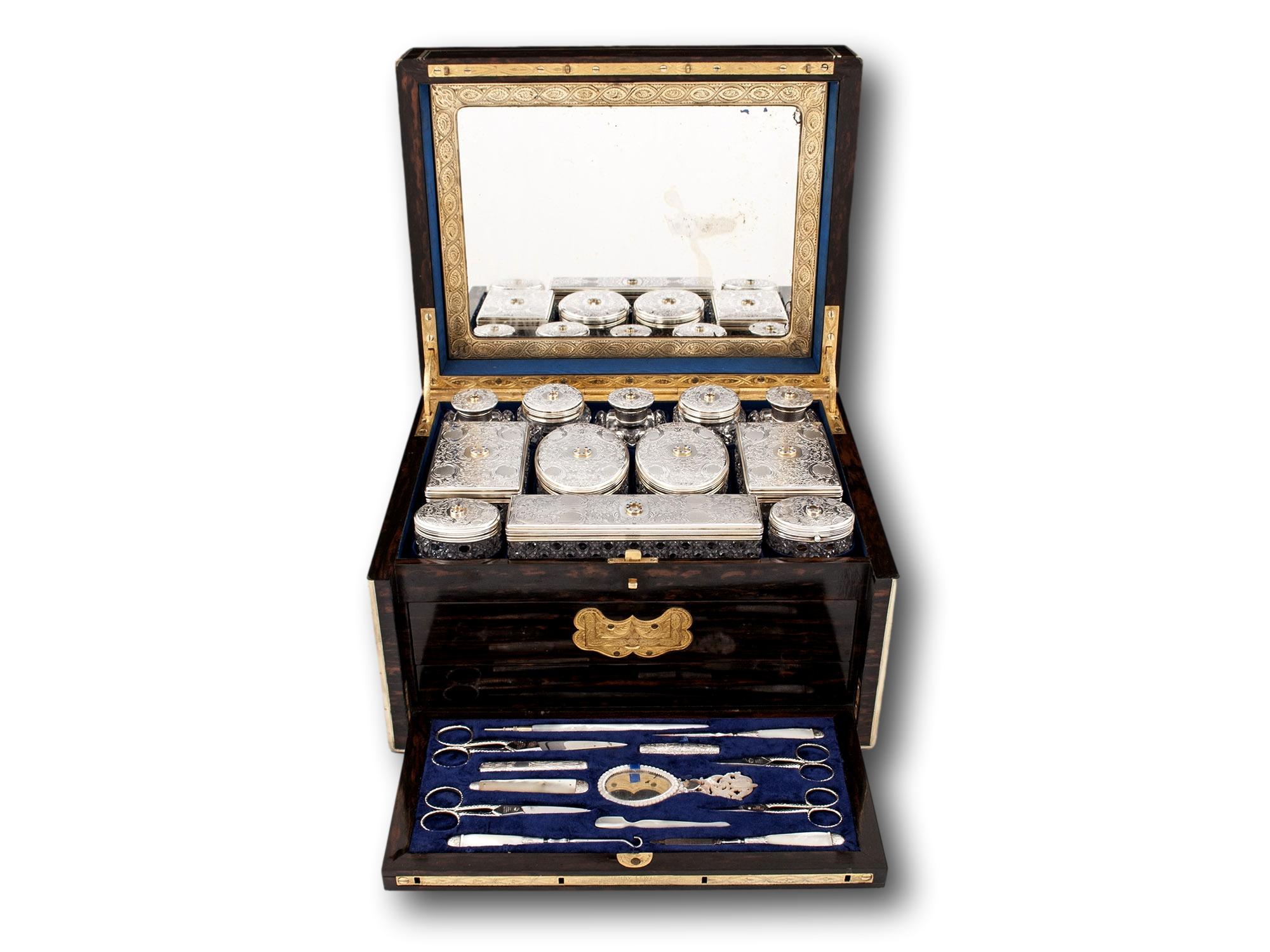 Victorian Coromandel Vanity Box Glyn Cywarch Estate In Good Condition For Sale In Northampton, GB