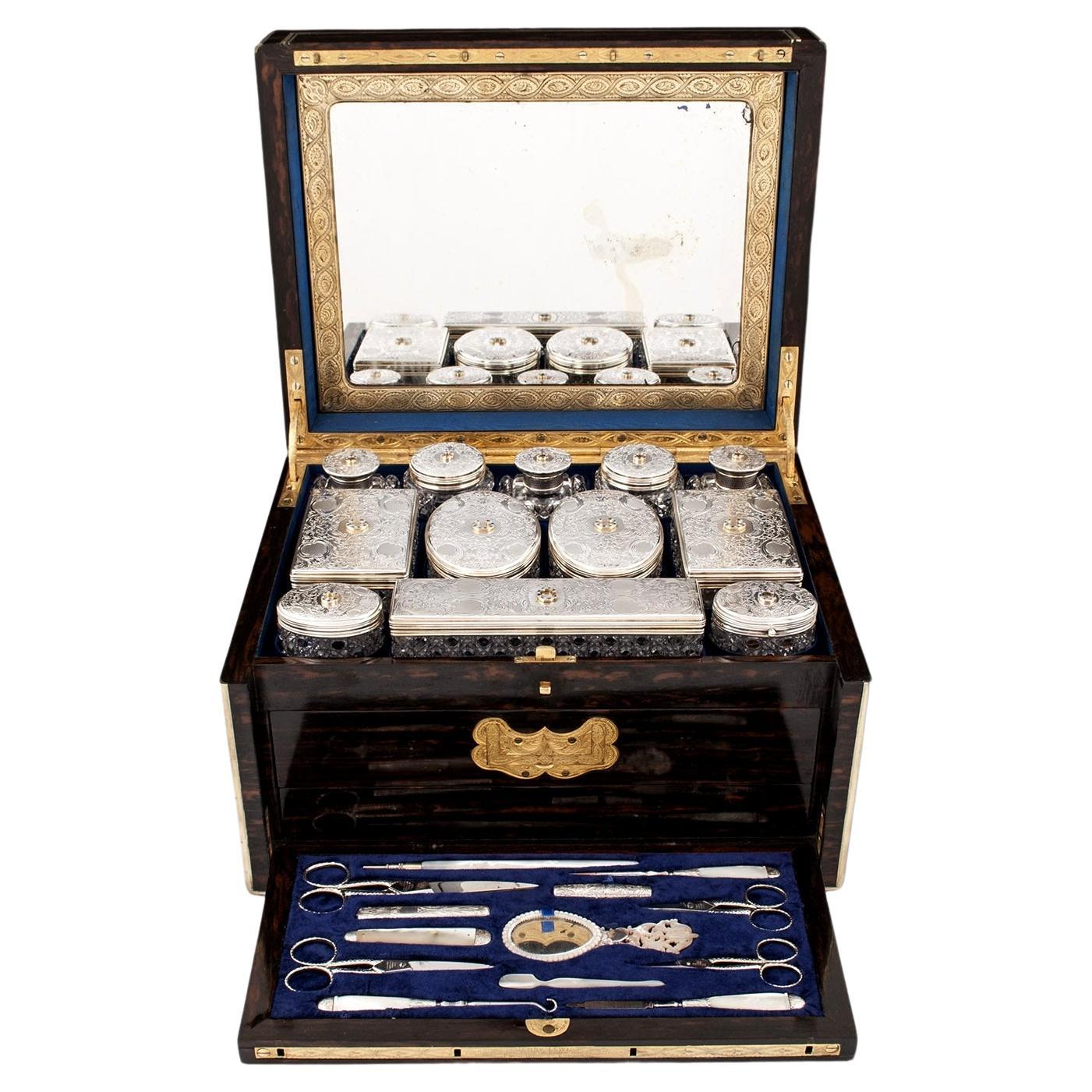 Victorian Coromandel Vanity Box Glyn Cywarch Estate For Sale