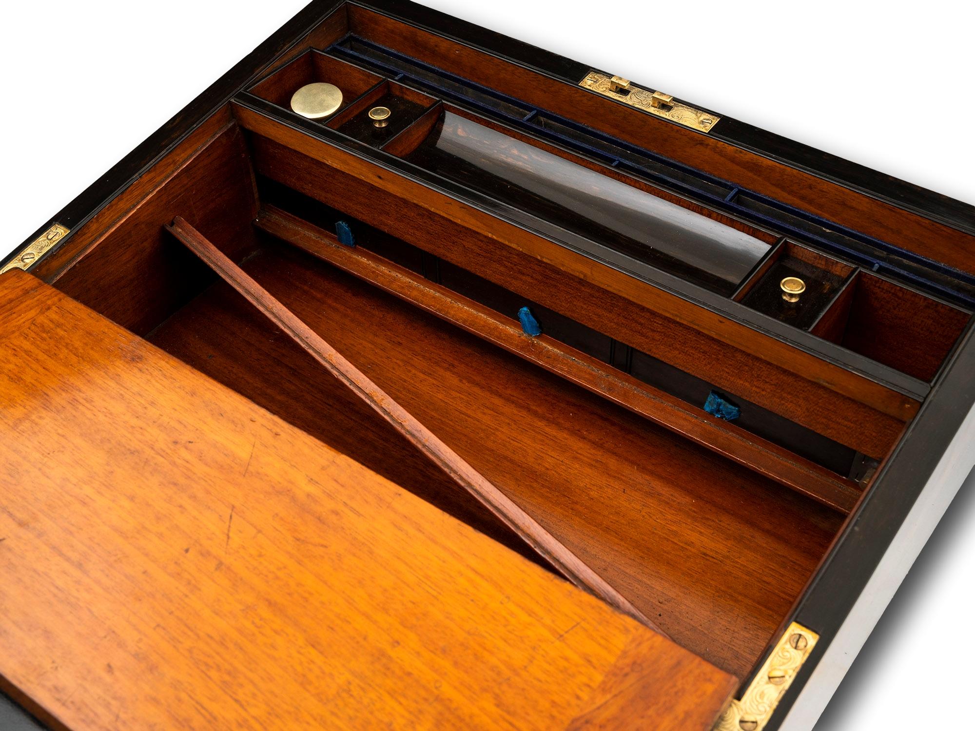 Victorian Coromandel Writing Box with Secret Compartment 7