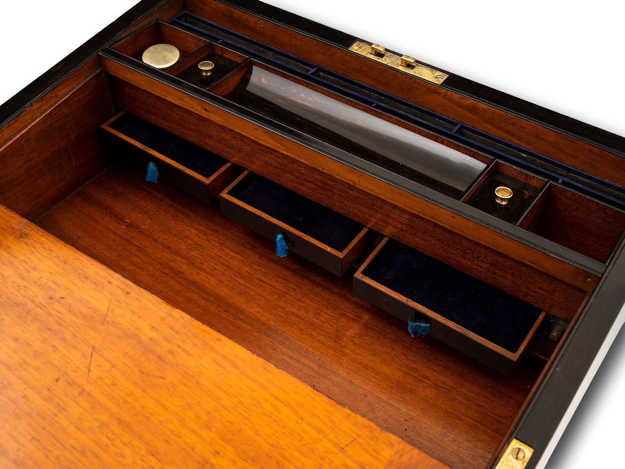 Victorian Coromandel Writing Box with Secret Compartment 8