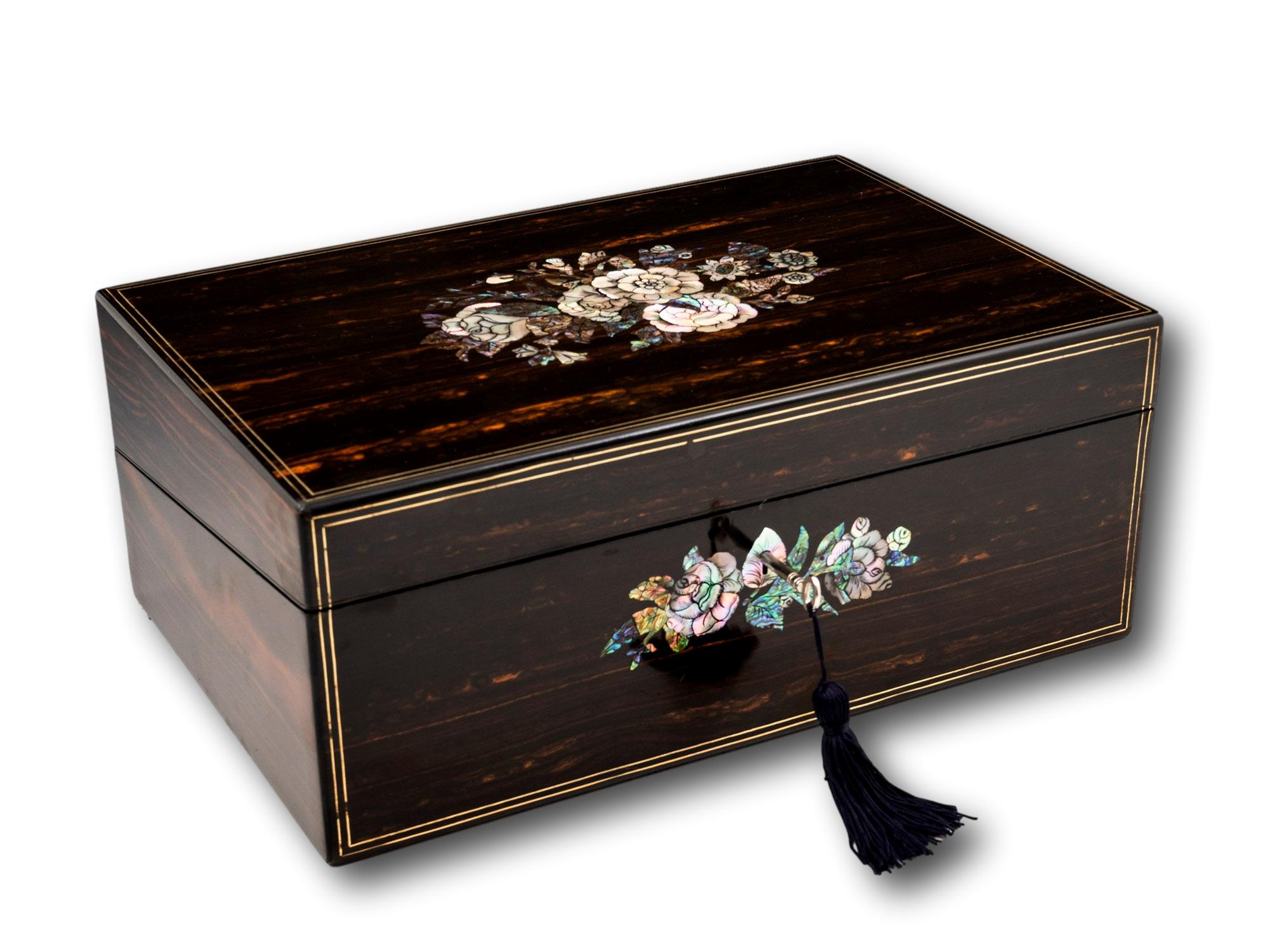Victorian Coromandel Writing Box with Secret Compartment 9