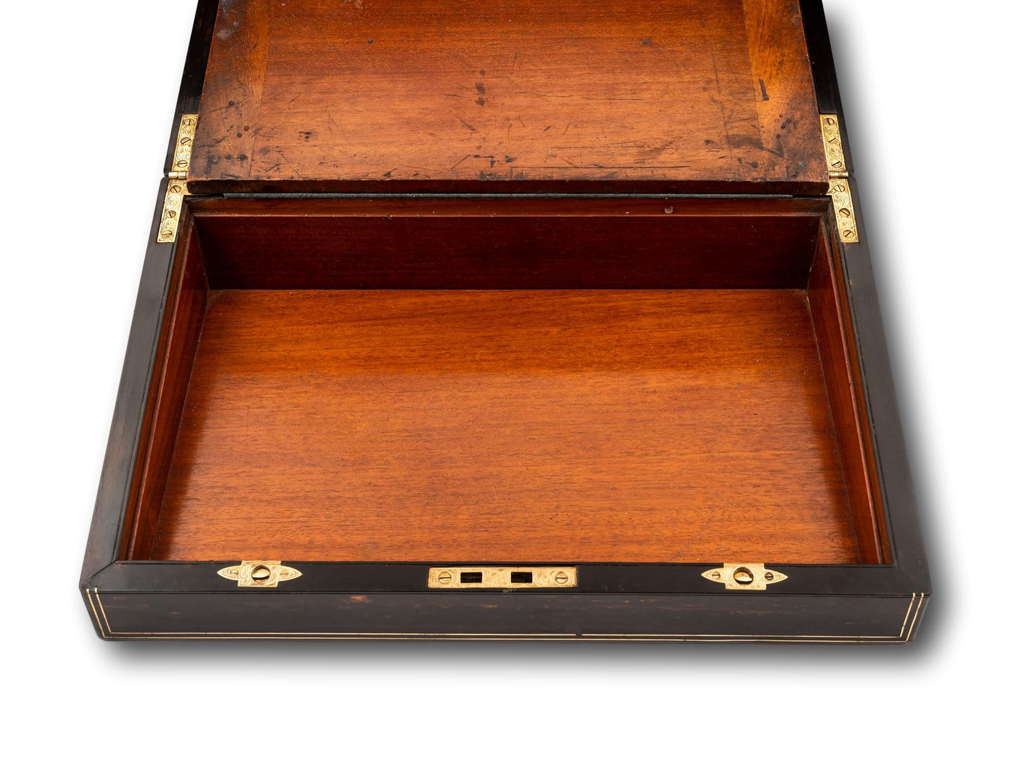 Victorian Coromandel Writing Box with Secret Compartment 1