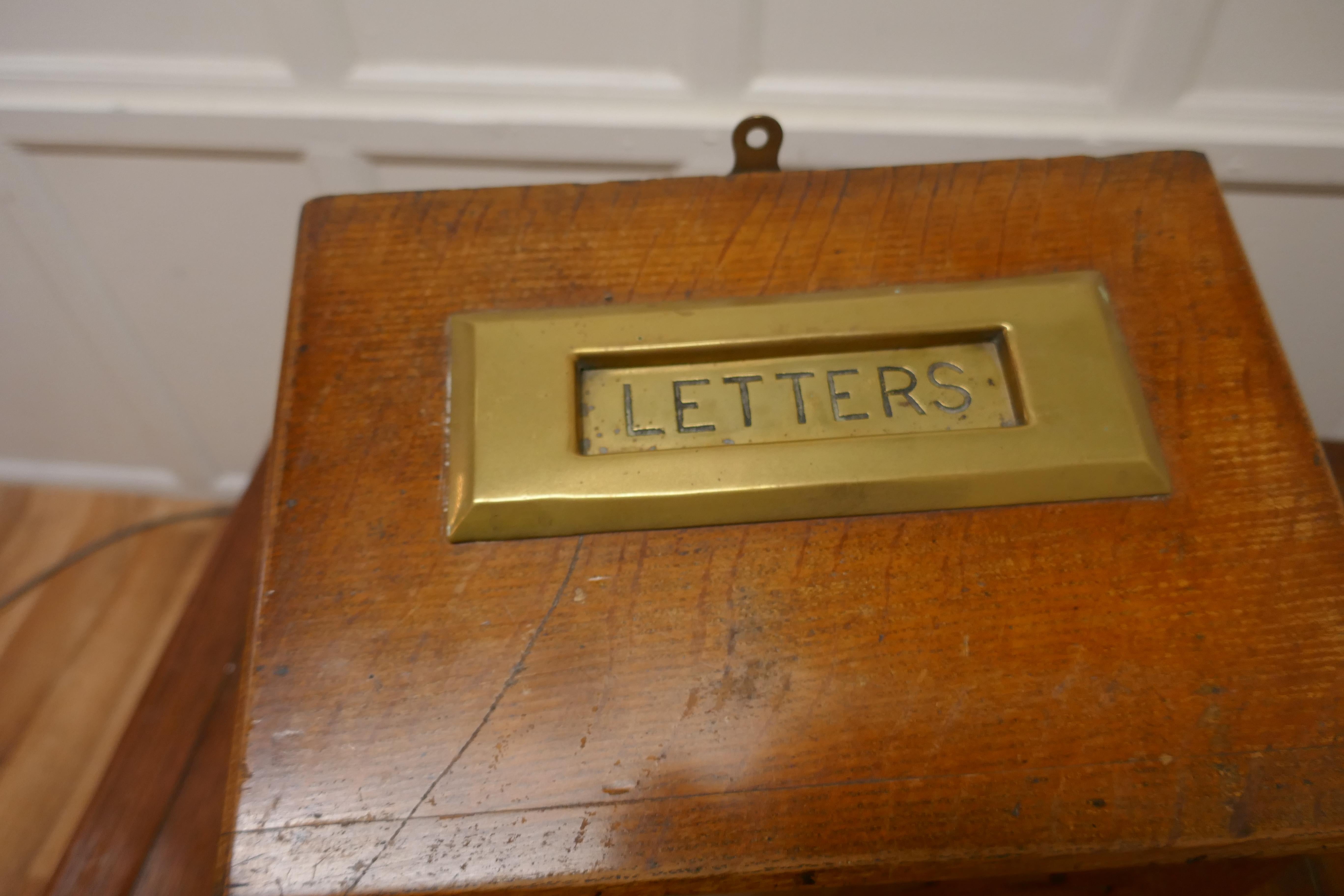 Victorian Country House Letter Box.  The Post Box is made in Golden Oak  In Good Condition In Chillerton, Isle of Wight