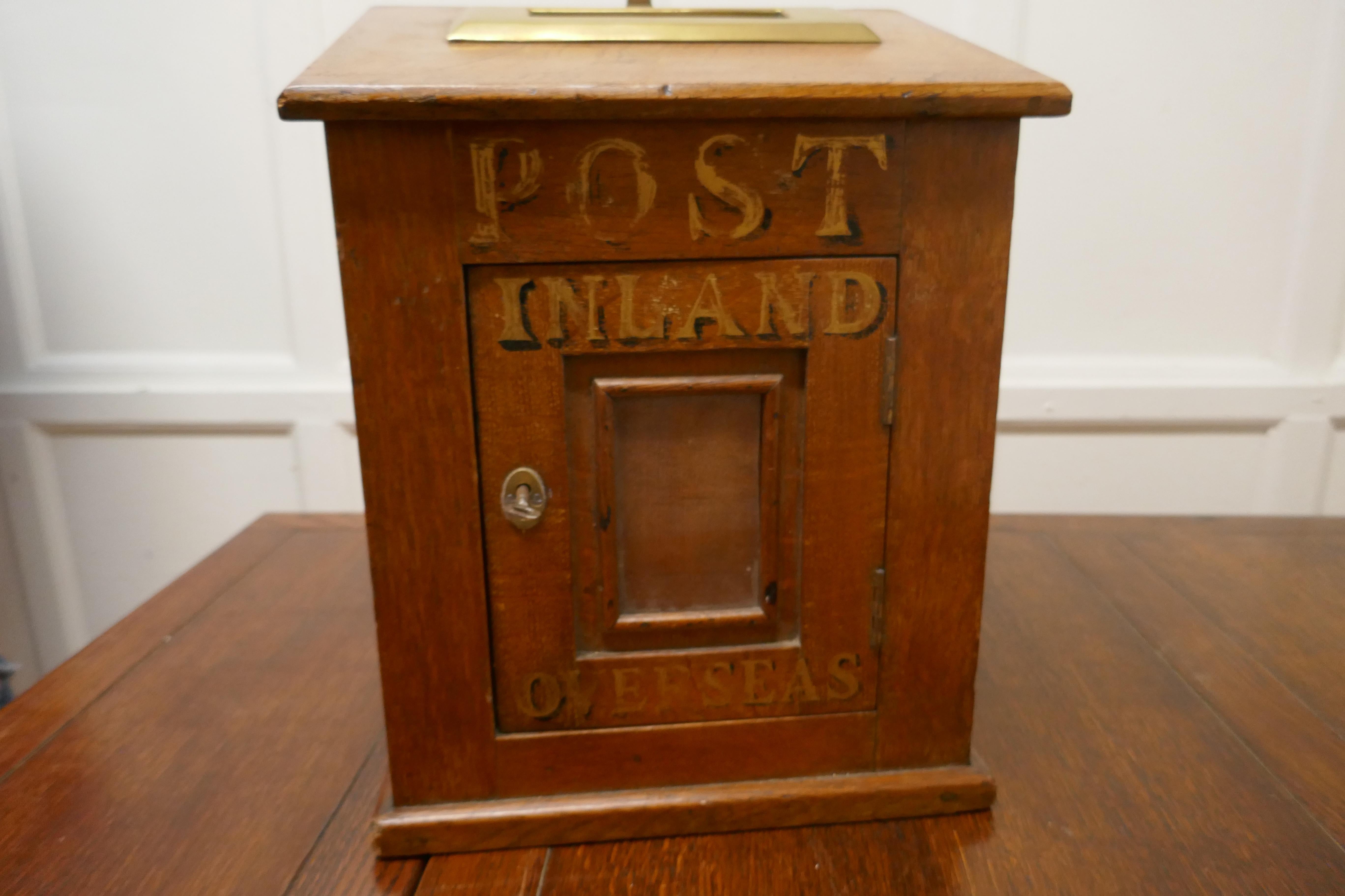 Late 19th Century Victorian Country House Letter Box.  The Post Box is made in Golden Oak 