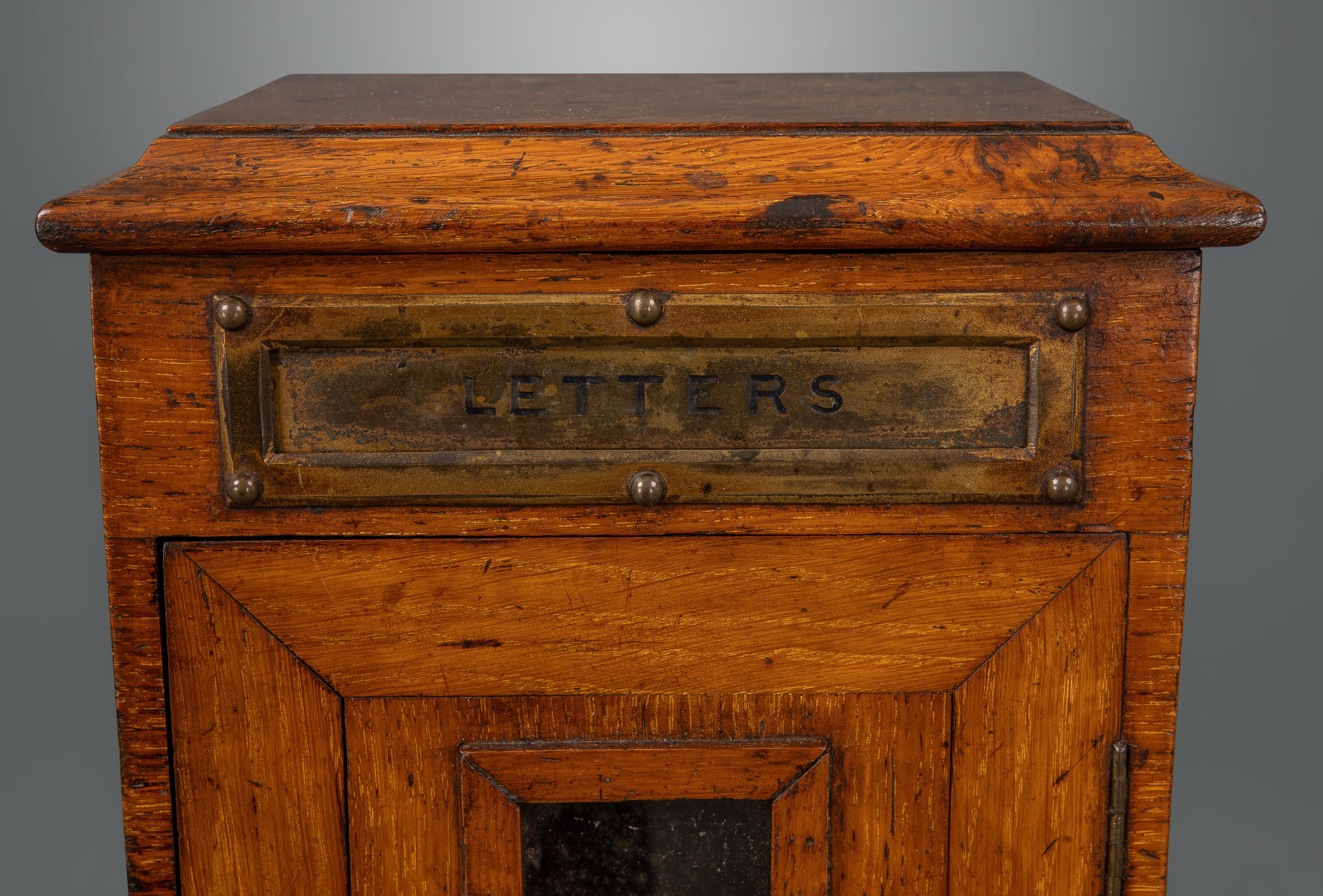 English Victorian Country House Oak Letterbox For Sale