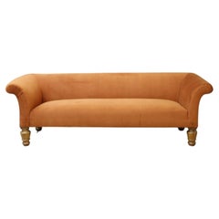 Used Victorian Country House Sofa in Rust Velvet