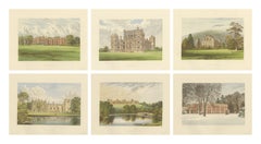 Victorian Country House Views – Trentham, Wollaton, Inveraray, Fountains, c.1850