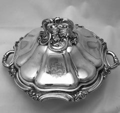 Victorian Covered Plated Chafing Dish with Armorial