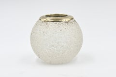 Victorian Crackled Crystal and Brass Match Striker Holder