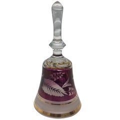 Victorian Cranberry Crystal Table Bell