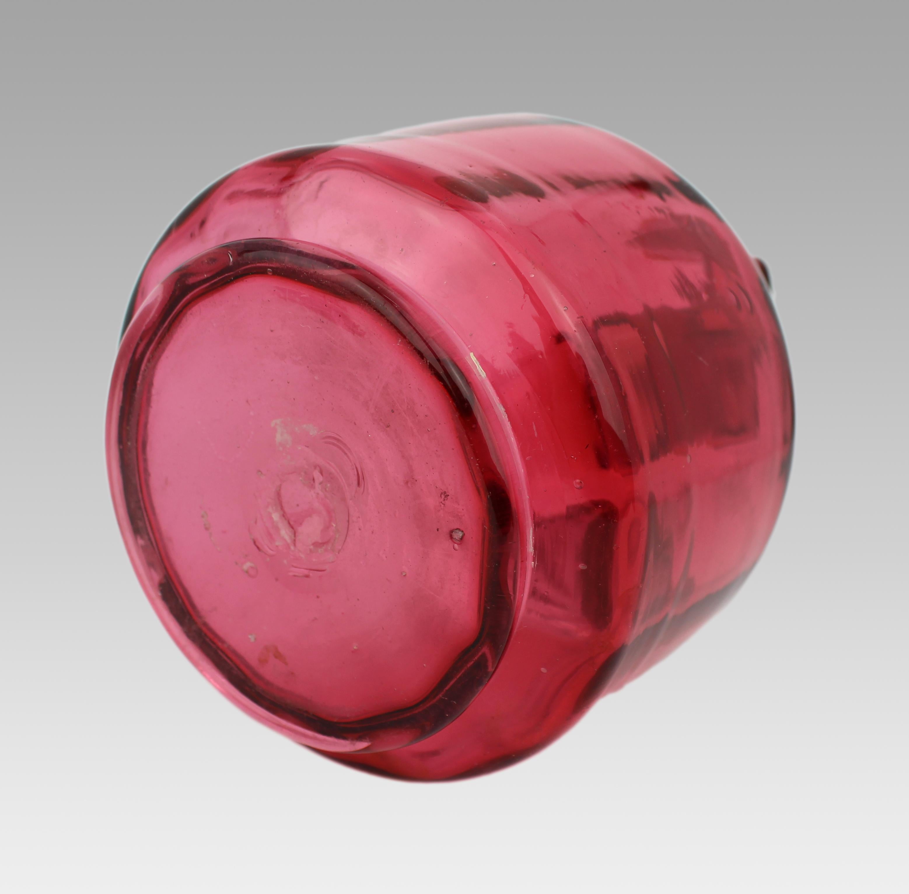 19th Century Victorian Cranberry Glass Jug For Sale