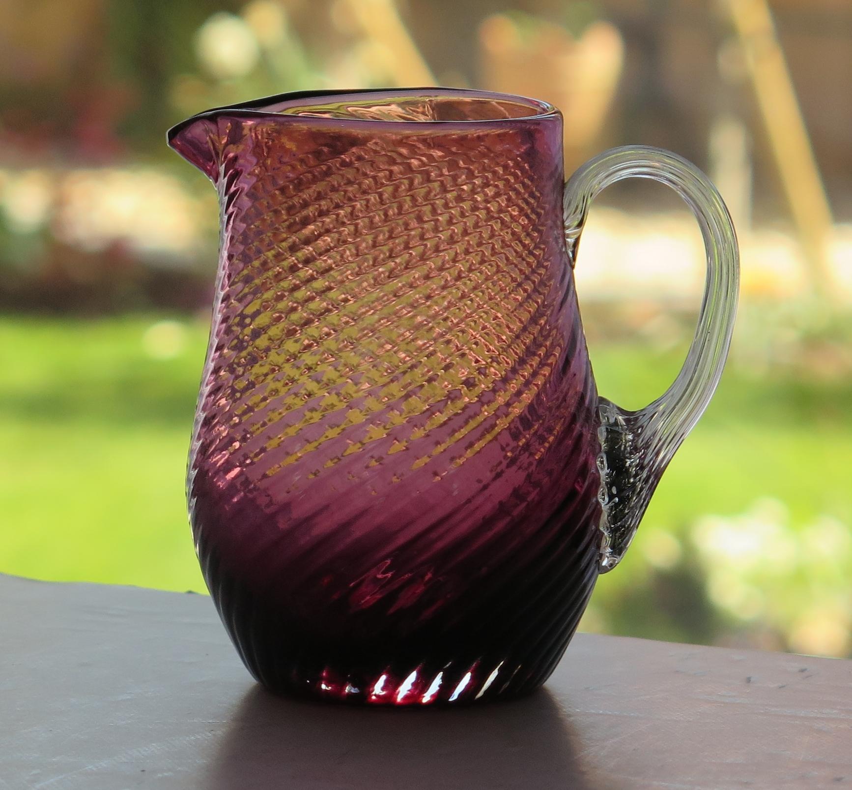 victorian cranberry glass jug