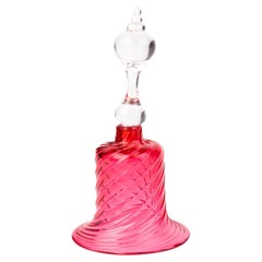 Bell de table victorien en verre canneberge 19ème siècle 