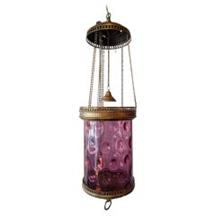 Victorian Cranberry Pull Down Lantern