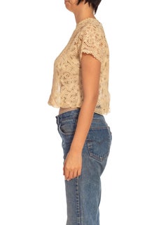 Victorian Cream Battenberg Lace Top