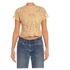 Victorian Cream Battenberg Lace Top