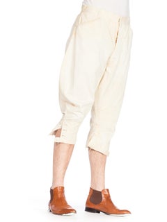 Victorian Cream Cotton Men's Antique Equestrian Riding Pants