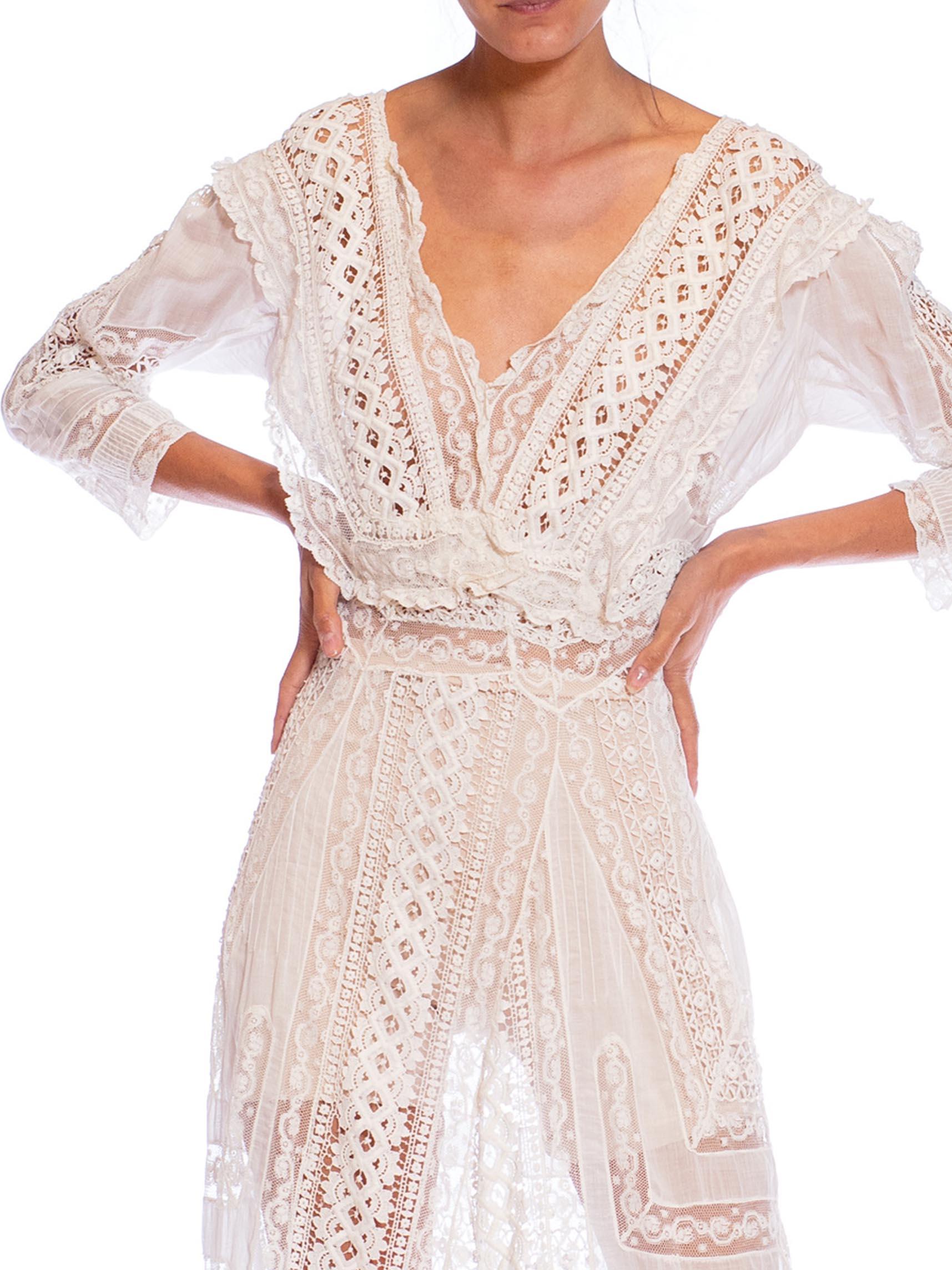 Victorian Cream Organic Cotton Lace Dress 4