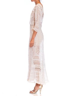 Victorian Cream Organic Cotton Lace Dress