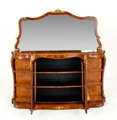 Victorian Credenza Sideboard Mirrored Back Walnut 1860